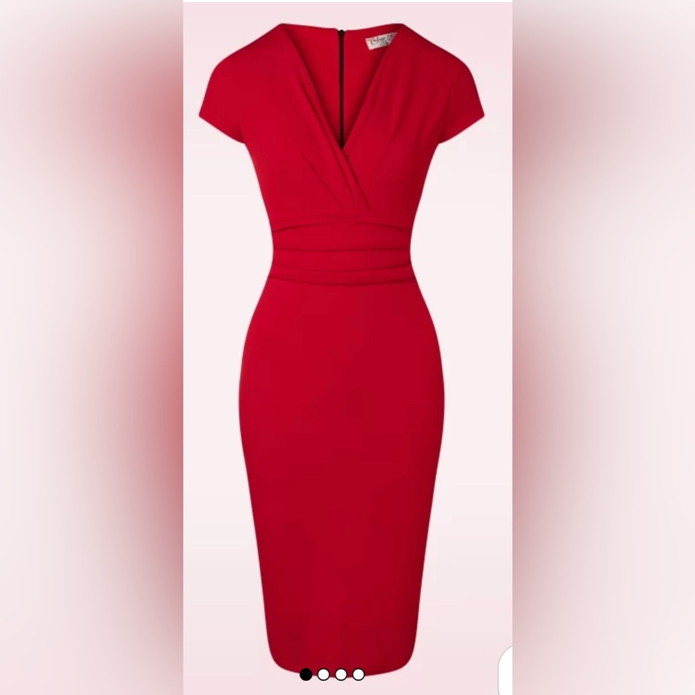 Top Vintage Pinup Red Pencil Dress